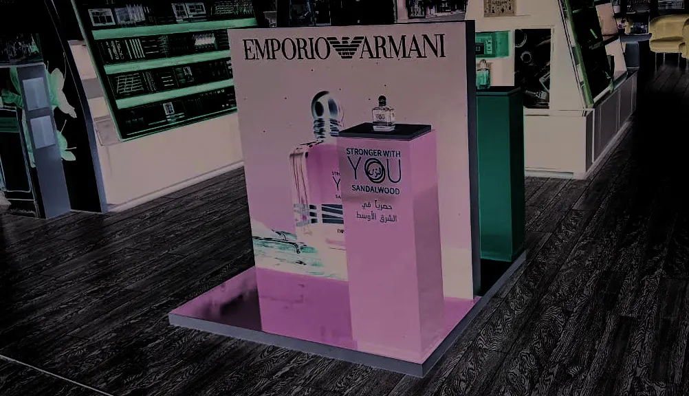 Armani retail display produced by Leyin